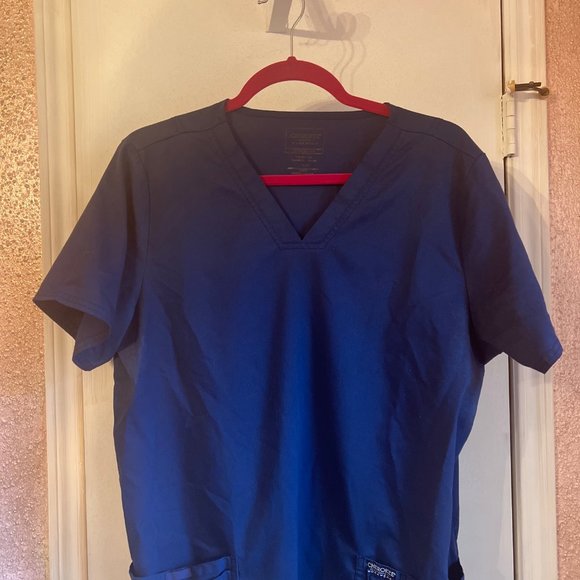 Cherokee Workwear Originals Womens V-Neck Scrub Top Two Lower Pockets Short Slee - Picture 5 of 7